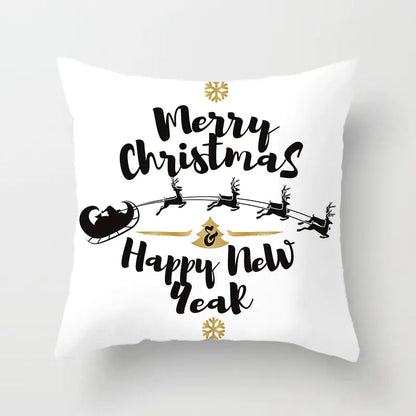 Merry Christmas Nordic Pillowcase - Peach Skin Holiday Cushion Cover. Style 3