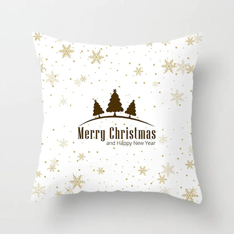 Merry Christmas Nordic Pillowcase - Peach Skin Holiday Cushion Cover. Style 5
