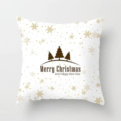 Merry Christmas Nordic Pillowcase - Peach Skin Holiday Cushion Cover. Style 5