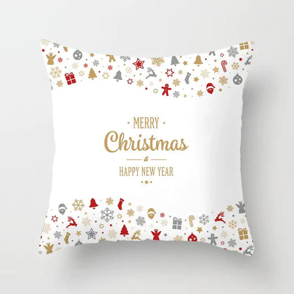 Merry Christmas Nordic Pillowcase - Peach Skin Holiday Cushion Cover. Style 7