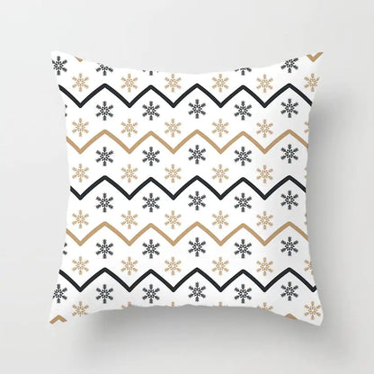Merry Christmas Nordic Pillowcase - Peach Skin Holiday Cushion Cover. Style 8