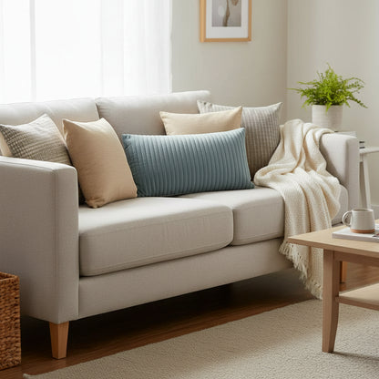 Modern geometric cushion with soft imitation silk cotton filling for sofa and bed decoration in contemporary living room. Style 1