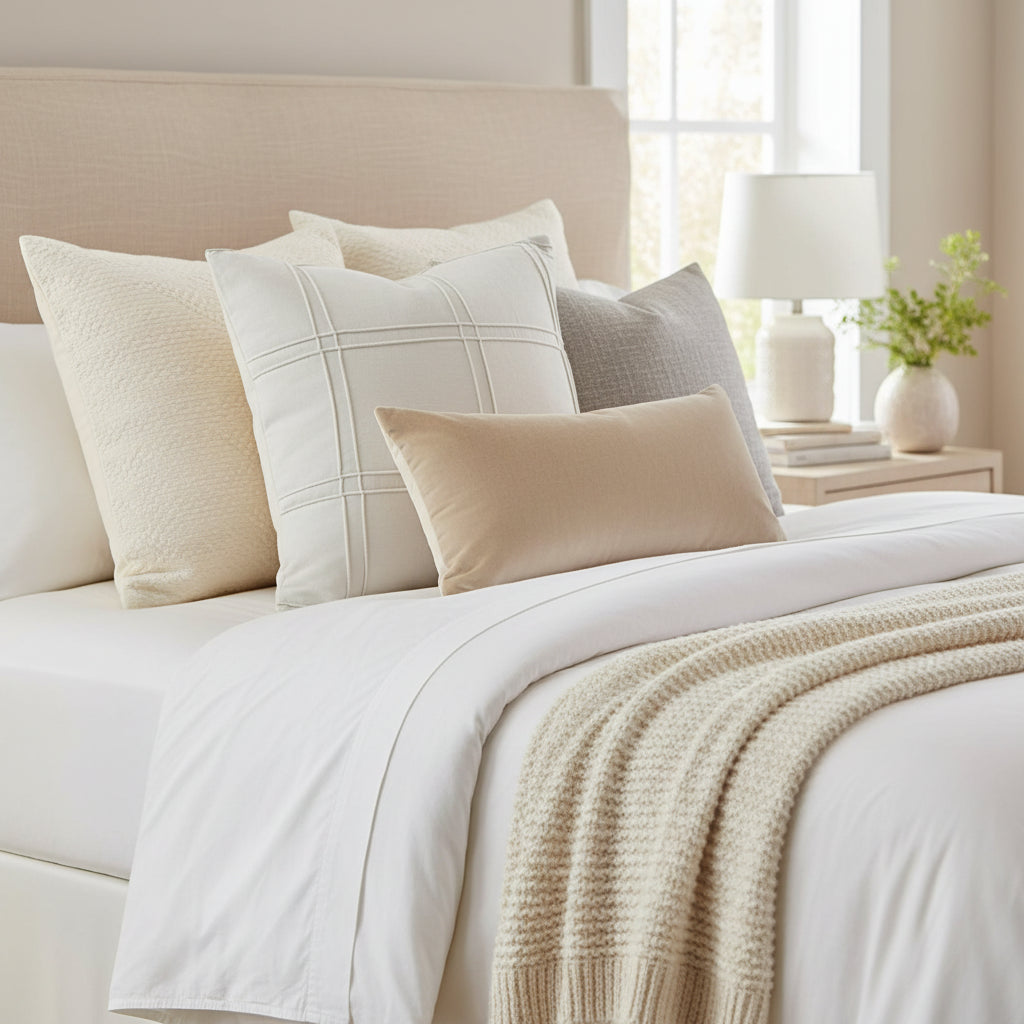 Modern geometric cushion with soft imitation silk cotton filling for sofa and bed decoration in contemporary  room. Style 3