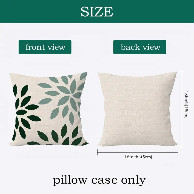 Modern geometric linen cushion covers 18x18 inches with hidden zipper for sofa couch and bed, decorative square cushion case in contemporary pattern for living room. 3