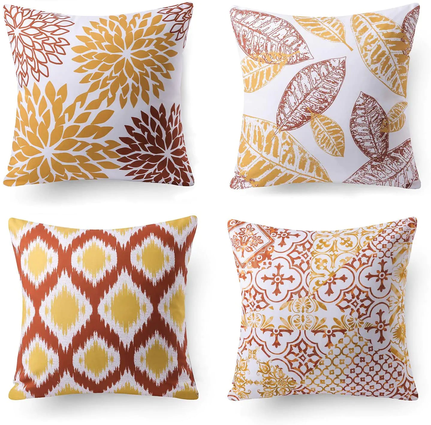 Set of 4 modern cushion covers, geometric designer inspired styled pillow cases for sofa and living room decoration. 2A