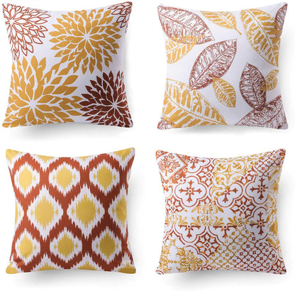 Set of 4 modern cushion covers, geometric designer inspired styled pillow cases for sofa and living room decoration. 2A