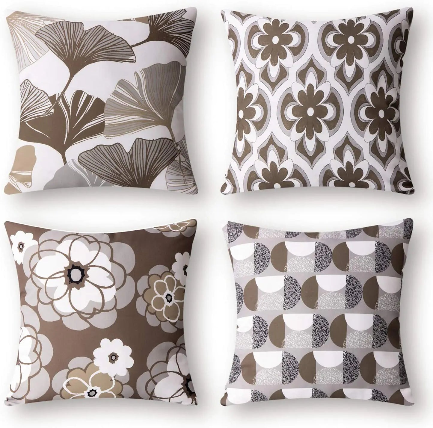 Set of 4 modern cushion covers, geometric designer inspired styled pillow cases for sofa and living room decoration. 3A