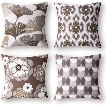 Set of 4 modern cushion covers, geometric designer inspired styled pillow cases for sofa and living room decoration. 3A