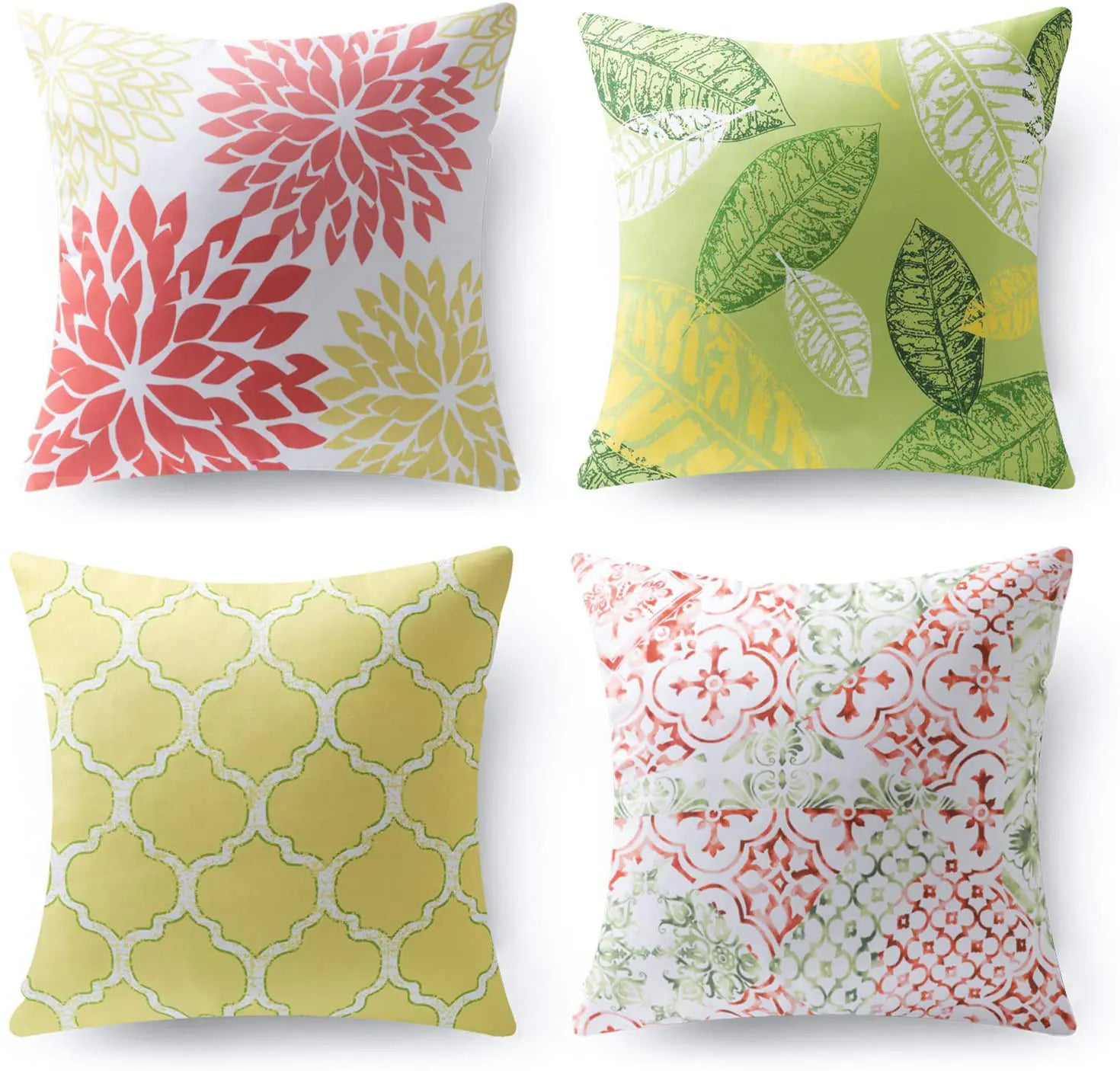 Set of 4 modern cushion covers, geometric designer inspired styled pillow cases for sofa and living room decoration. 4A