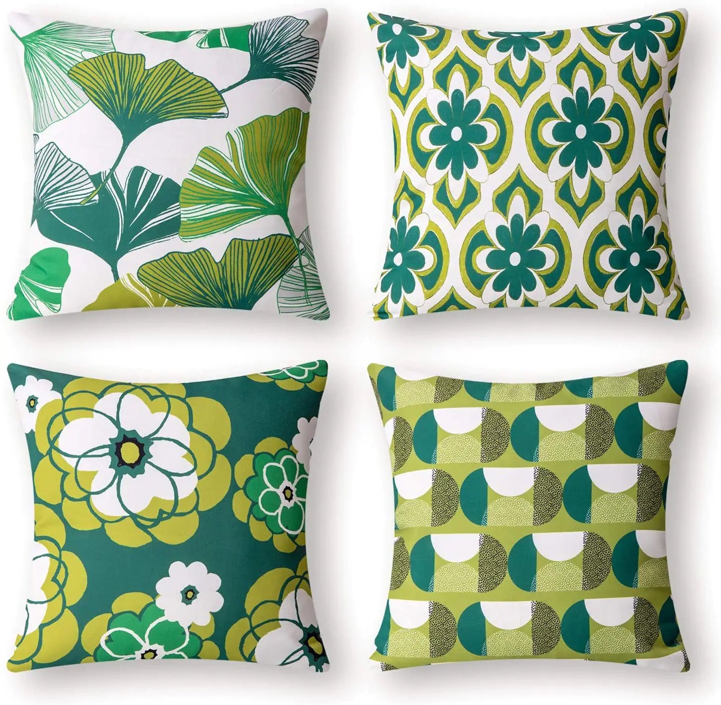 Set of 4 modern cushion covers, geometric designer inspired styled pillow cases for sofa and living room decoration. 5A