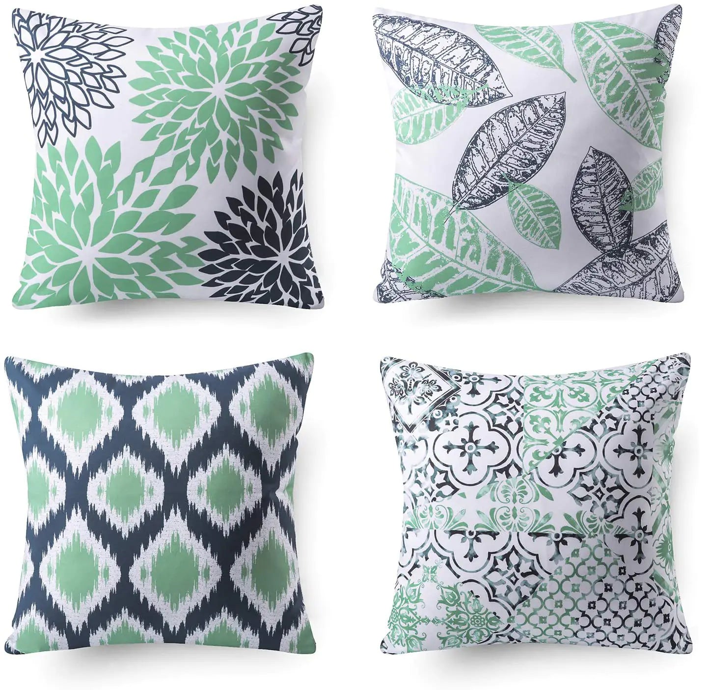 Set of 4 modern cushion covers, geometric designer inspired styled pillow cases for sofa and living room decoration. 6A