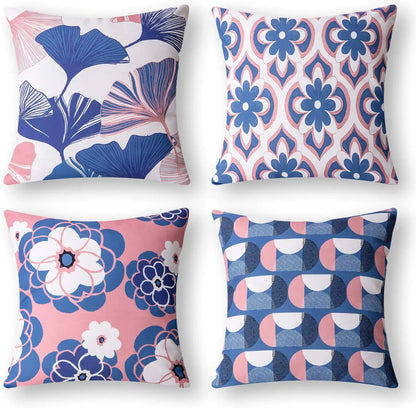 Set of 4 modern cushion covers, geometric designer inspired styled pillow cases for sofa and living room decoration. 7A