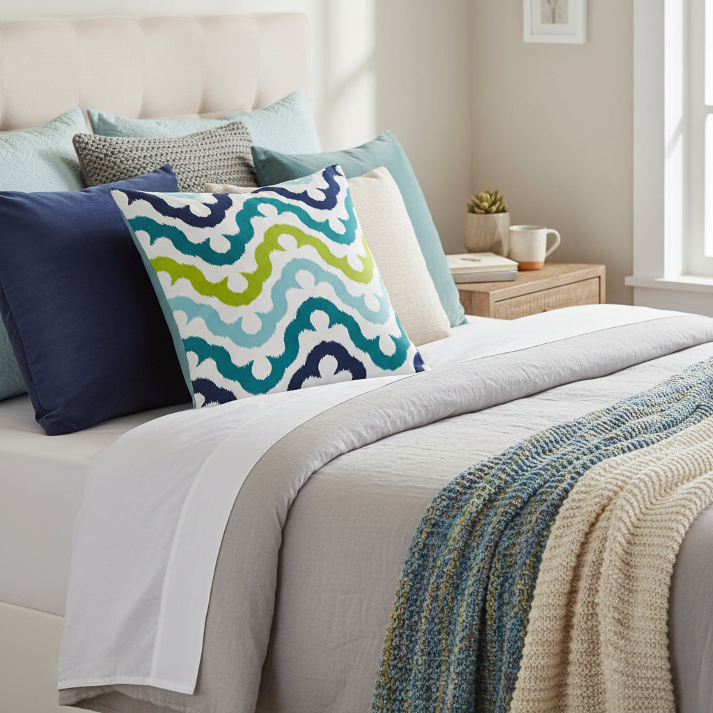 Soft velvet feel cushion covers 18x18 inches with concealed zipper in modern designer pattern, cosy flannelette throw pillow case for sofa bed and couch home decor. Style 1