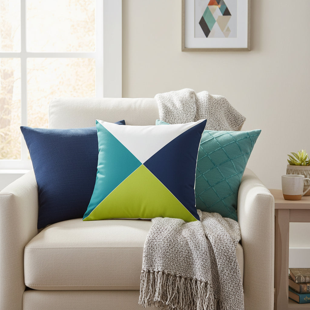 Soft velvet feel cushion covers 18x18 inches with concealed zipper in modern designer pattern, cosy flannelette throw pillow case for sofa bed and couch home decor. Style 2