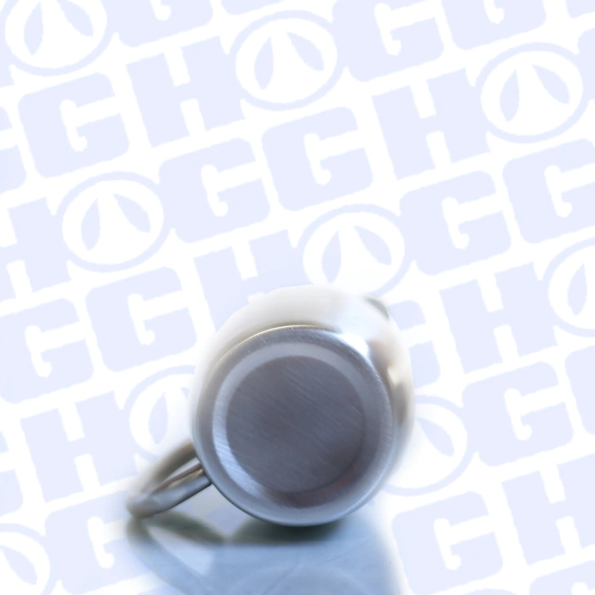 Underneath 14oz double wall vacuum insulated coffee mug with black swivel lid for hot beverage temperature retention