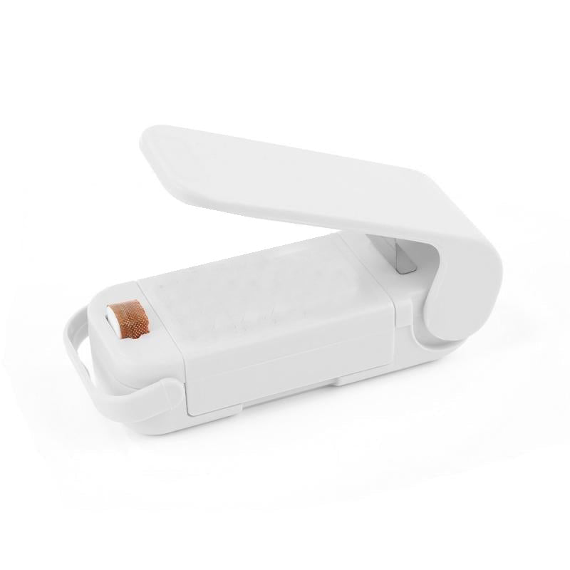 White Mini heat bag sealer device on a white background