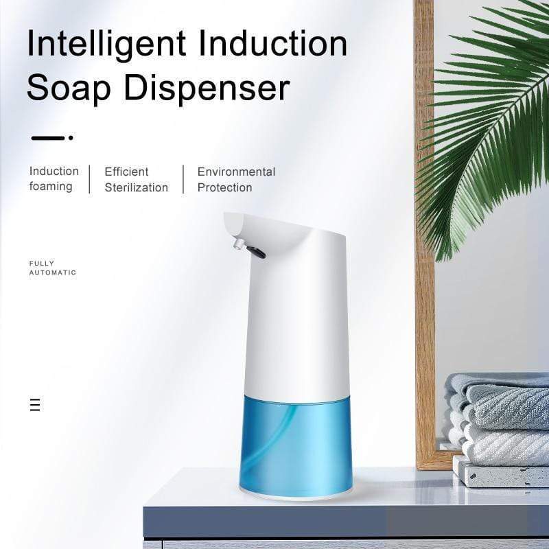 Image of an automatic soap dispenser with focussed descriptions